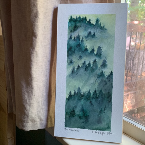 “Frosty Morning “ in the Appalachian mountains. 6” x 12” x 3/4” watercolor - Picture 3 of 8